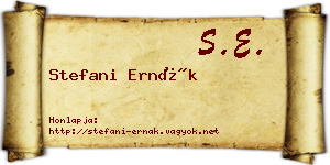 Stefani Ernák névjegykártya